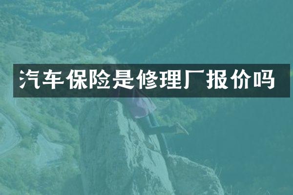 汽车保险是修理厂报价吗
