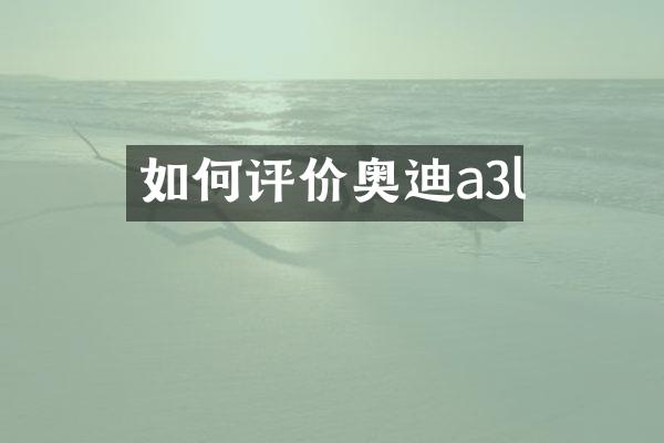 如何评价奥迪a3l