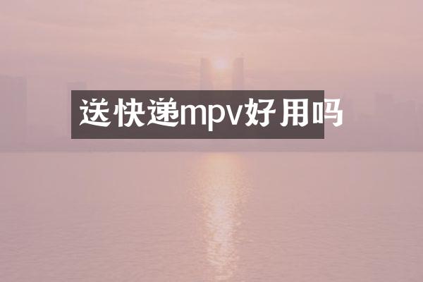 送快递mpv好用吗