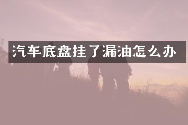 汽车底盘挂了漏油怎么办