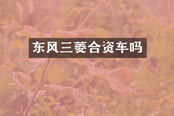 东风三菱合资车吗