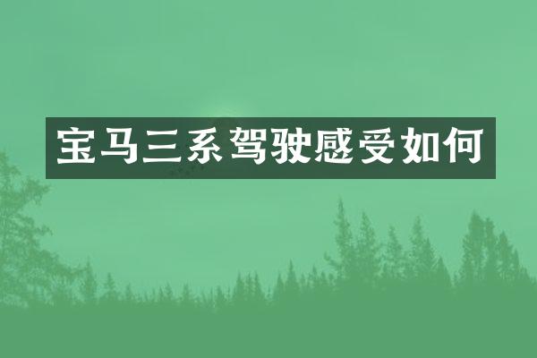 宝马三系驾驶感受如何