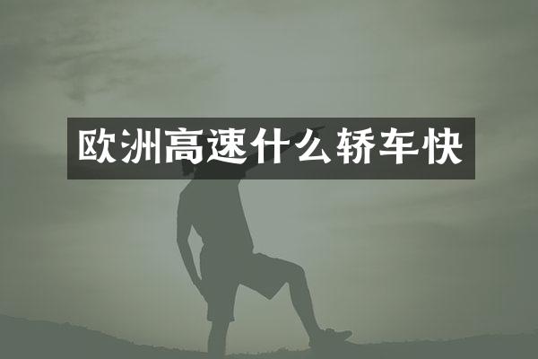 欧洲高速什么轿车快