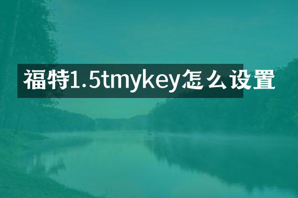 福特1.5tmykey怎么设置
