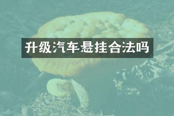 升级汽车悬挂合法吗