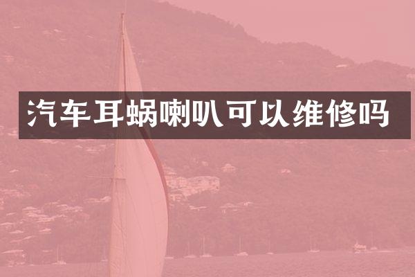 汽车耳蜗喇叭可以维修吗