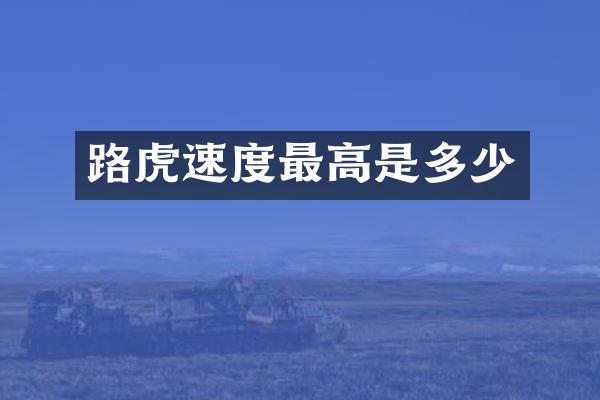 路虎速度最高是多少