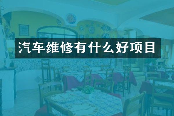 汽车维修有什么好项目
