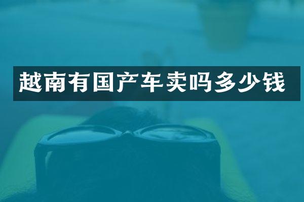 越南有国产车卖吗多少钱