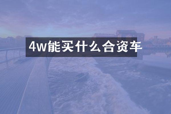 4w能合资车