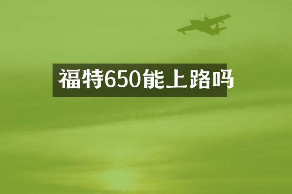 福特650能上路吗