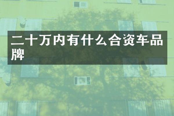 二十万内有什么合资车品牌