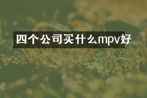 四个公司买什么mpv好