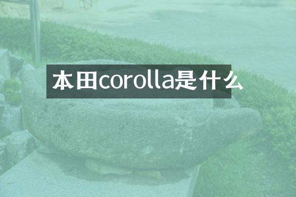 本田corolla是什么