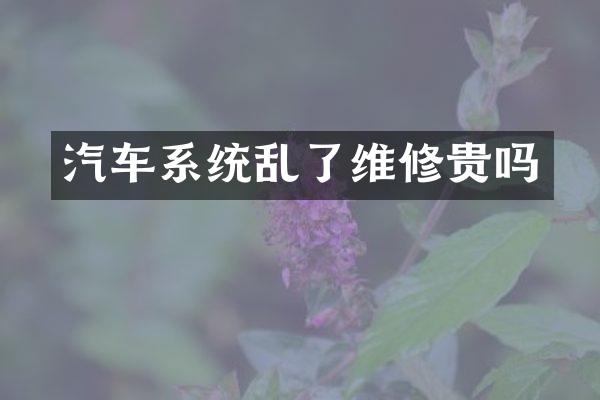 汽车系统乱了维修贵吗