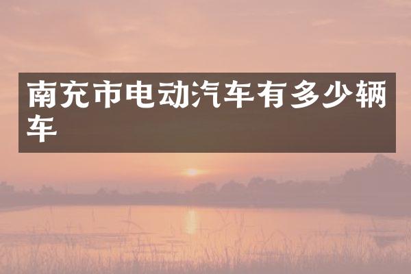 南充市电动汽车有多少辆车