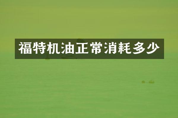 福特机油正常消耗多少