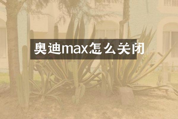 奥迪max怎么关闭