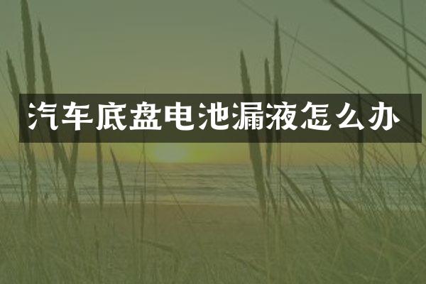 汽车底盘电池漏液怎么办