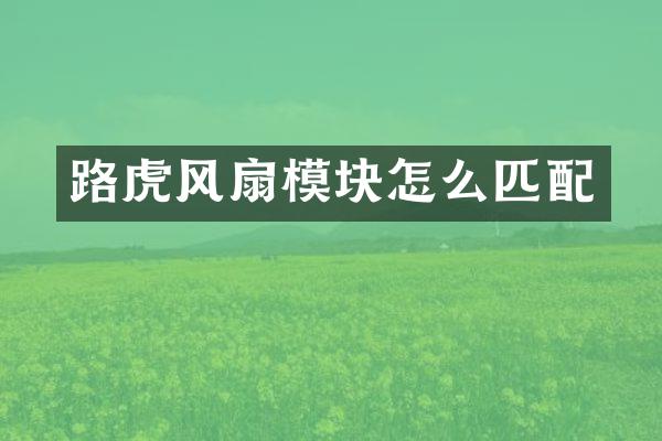 路虎风扇模块怎么匹配