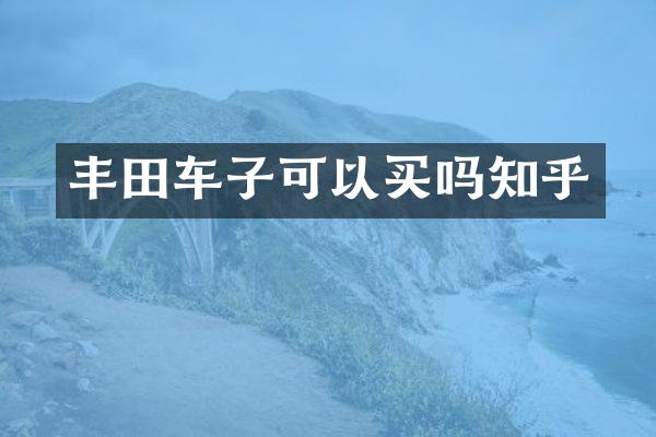 丰田车子可以买吗知乎