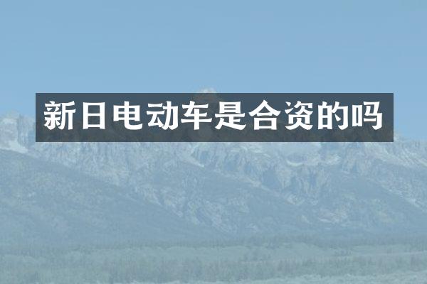 新日电动车是合资的吗