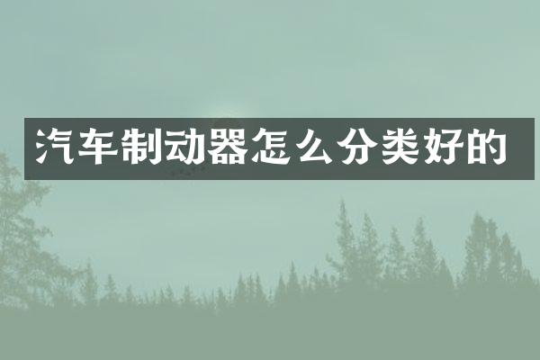 汽车制动器怎么分类好的