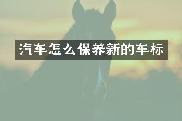 汽车怎么保养新的车标
