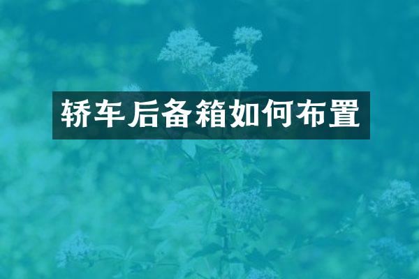 轿车后备箱如何布置