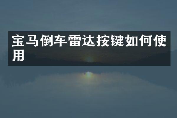 宝马倒车雷达按键如何使用