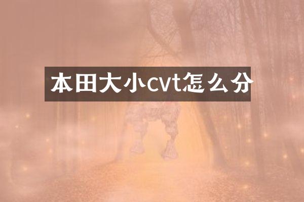 本田大小cvt怎么分
