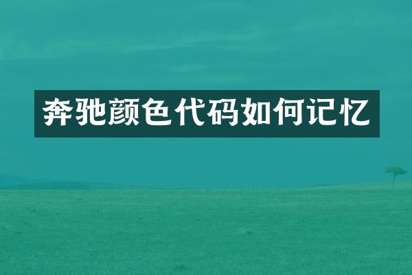 奔驰颜色代码如何记忆