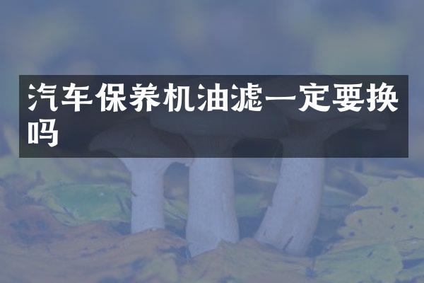汽车保养机油滤一定要换吗