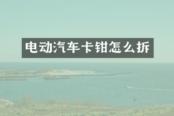 电动汽车卡钳怎么拆