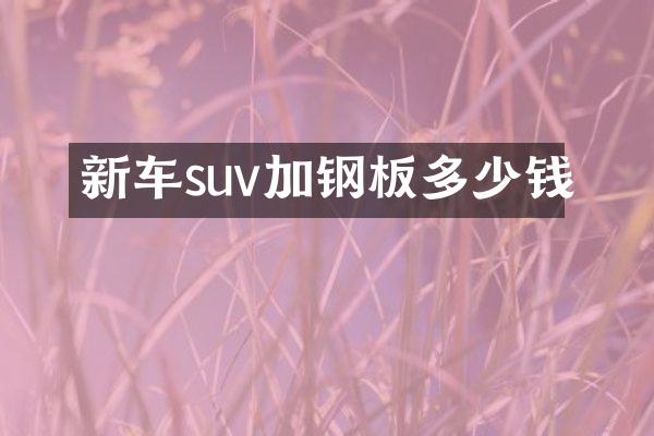 新车suv加钢板多少钱