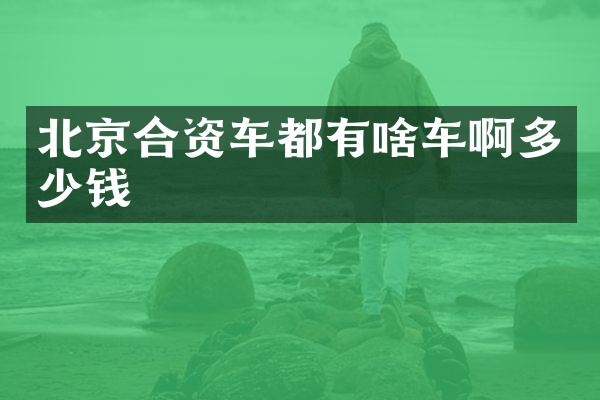 北京合资车都有啥车啊多少钱