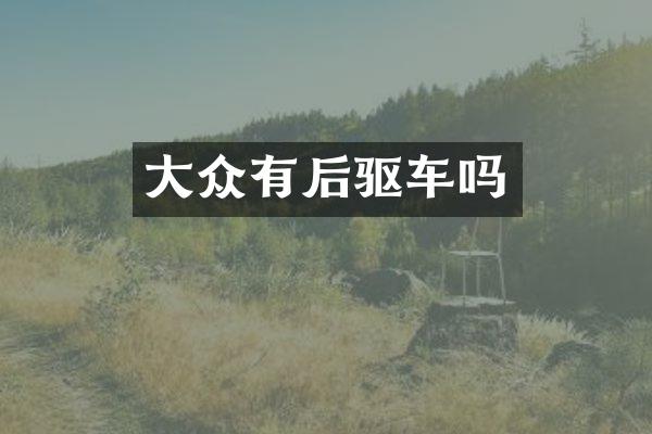 大众有后驱车吗