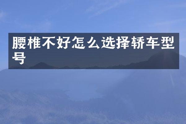 腰椎不好怎么选择轿车型号
