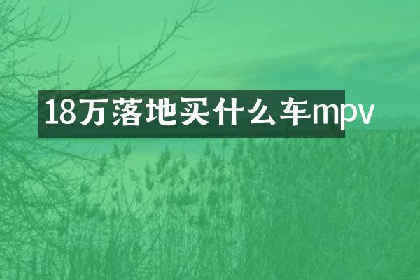 18万落地车mpv