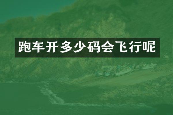 跑车开多少码会飞行呢