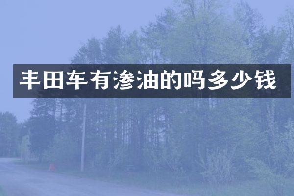 丰田车有渗油的吗多少钱