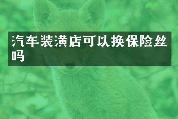 汽车装潢店可以换保险丝吗