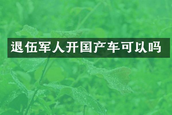 退伍军人开国产车可以吗