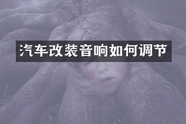 汽车改装音响如何调节