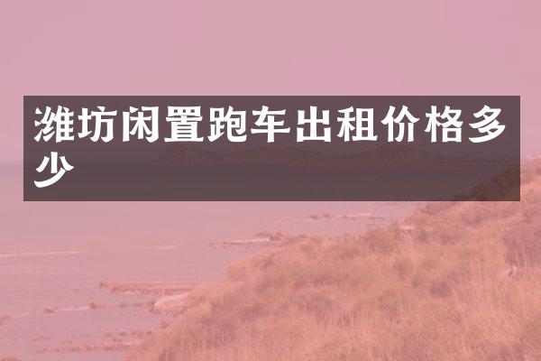 潍坊闲置跑车出租价格多少