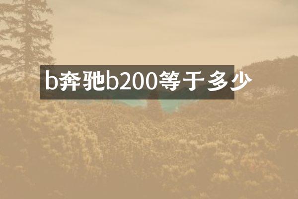 b奔驰b200等于多少