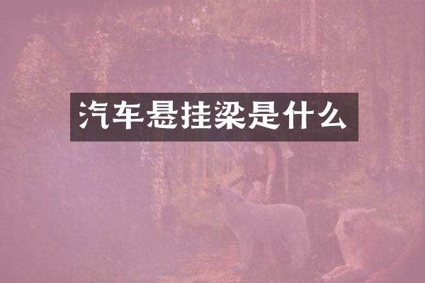 汽车悬挂梁是什么