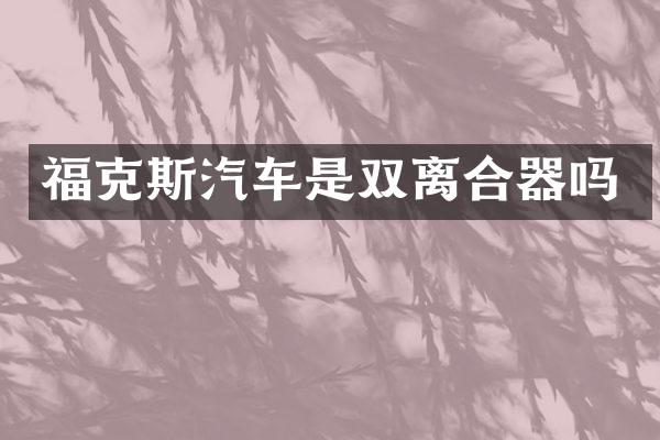 福克斯汽车是双离合器吗