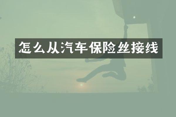 怎么从汽车保险丝接线