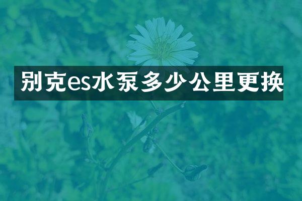 别克es水泵多少公里更换